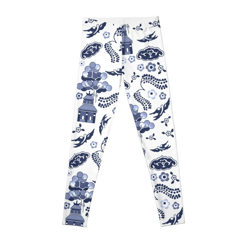 

Blue Willow Pattern Leggings Sports leggings gym top Women Golf wear