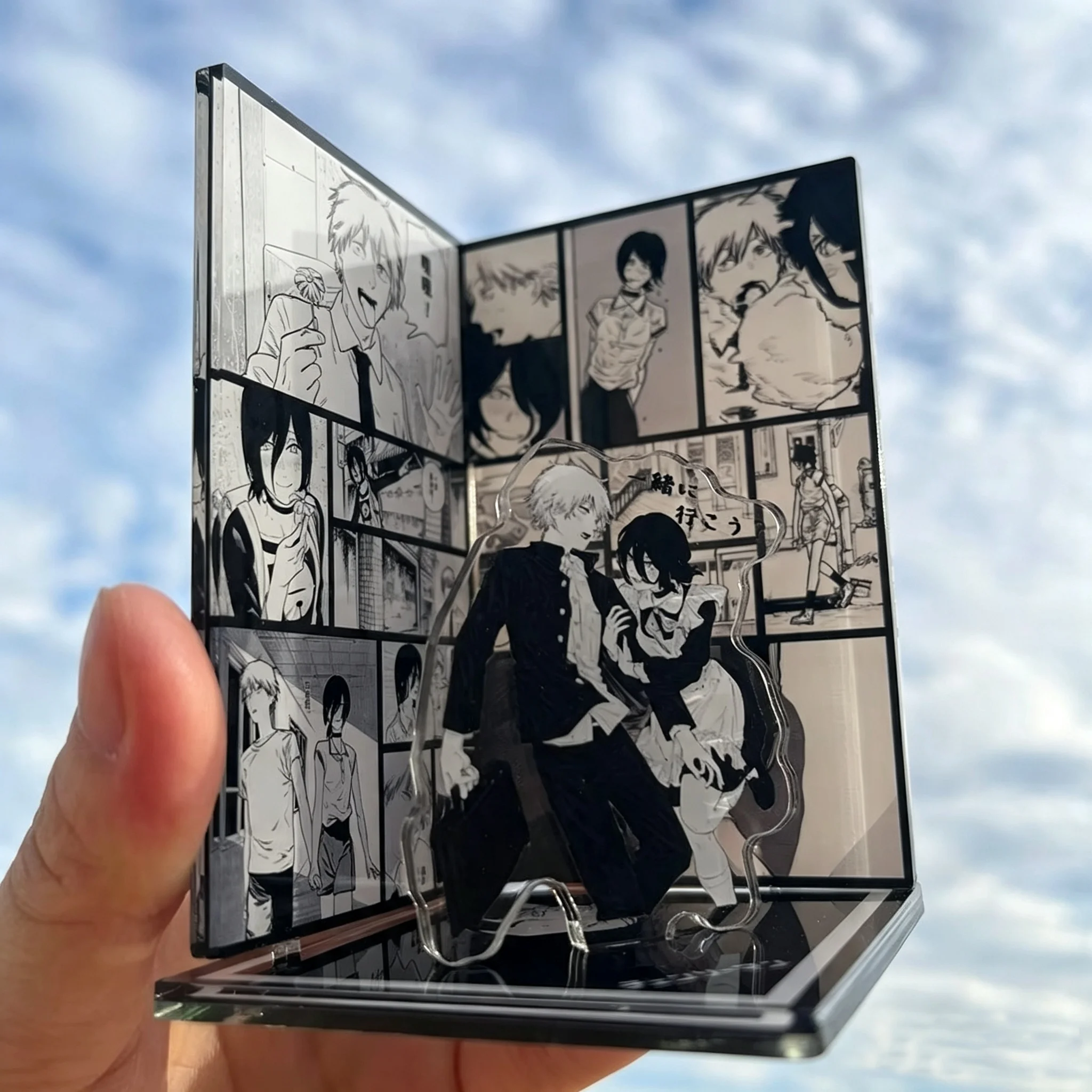 Anime Character Denji and Reze Acrylic Standee Desk Decor Cosplay Display Prop Collectible Ornament Gift