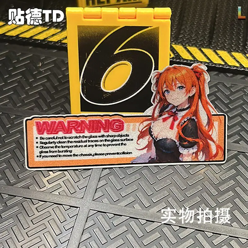 EVA two-dimensional warning Asuka anime beauty girl car sticker for car laptop window decoration sticker