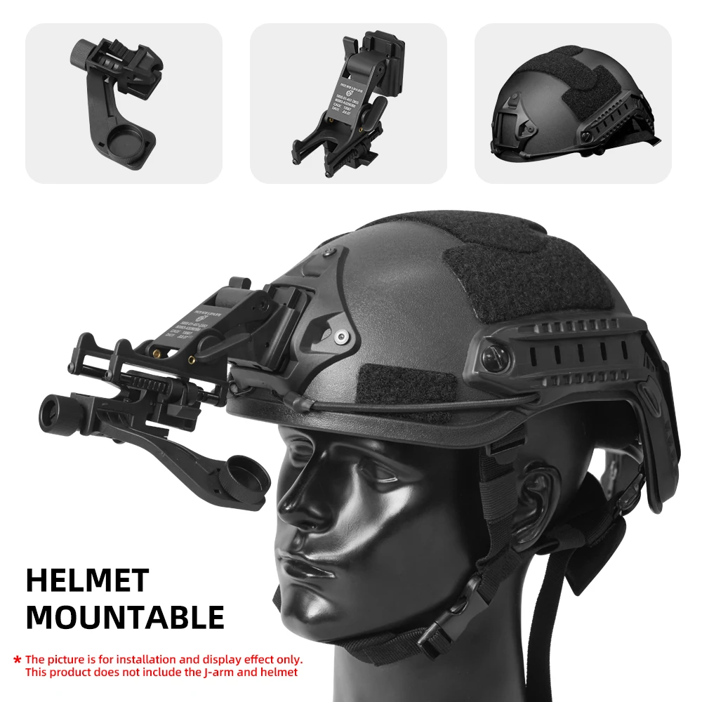 BOOIU Tactical Helmet Night Vision Goggles Mount Holder Upgraded Version NVG PVS14 Outdoor Sport Helmet Movable Mount Bracket