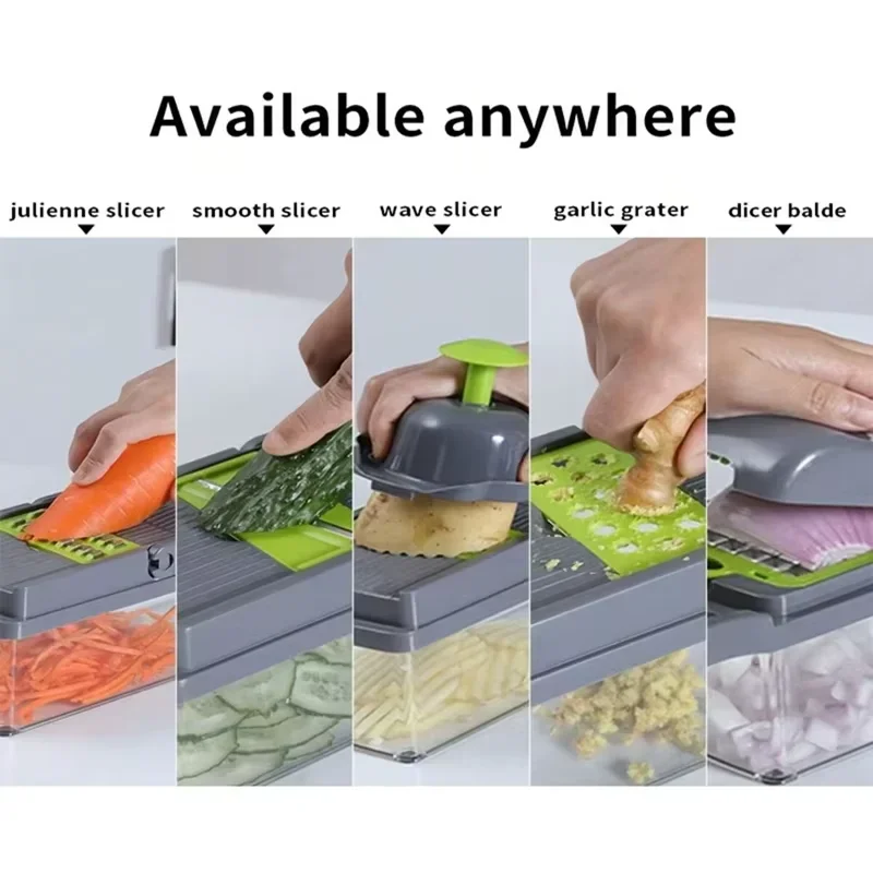 14/16 IN 1 Slicer Vegetable Food Chopper Vegetable Cutter Tomato Carrot Grater Cheese French Onion Shredders Kitchen Tool