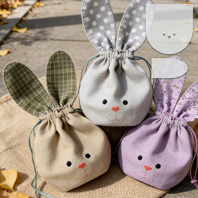 YOMDID 2pcs Easter Bunny Sewing Template DIY Storage Bag Quilting Template Handmade Storage Bag Crafting Creative Sewing Tool