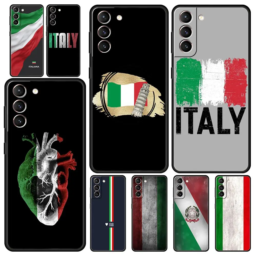 Phone Case For Samsung Galaxy S24 S23 S22 Ultra S20 S21 FE 5G S10 S9 Plus S10E S8 S7 Edge Soft Silicone Cover ITALY Flag