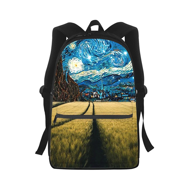 Van gogh art painting Men Women Backpack 3D Print Fashion Student School Bag Laptop Backpack Kids Travel Shoulder Bag