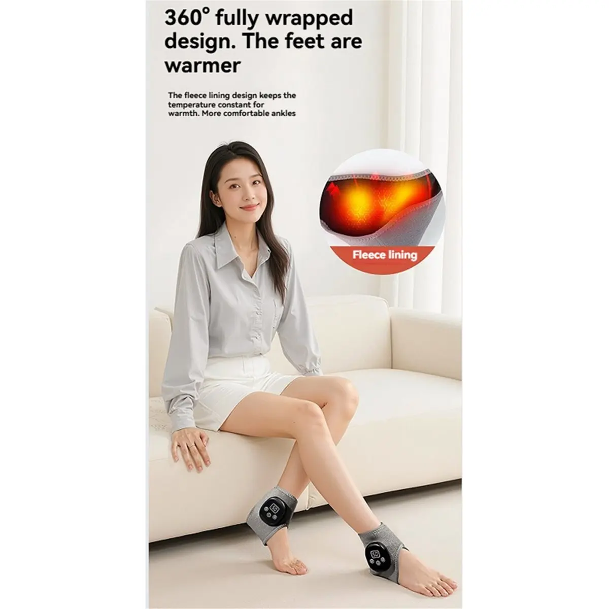 ad11-温熱＆マッサージ機能付きフットマッサージャー、調節可能で充電式の足首と足裏マッサージャー、ポータブルでコードレスのセラピーフットマッサージャー