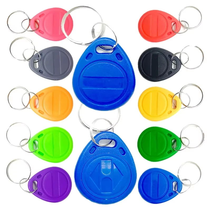 10pcs 125KHz T5577 Keyfobs Rewritable Duplicate Tag 5200 Proximity Copy Access Card ID Token Ring RFID Cloner Keychain