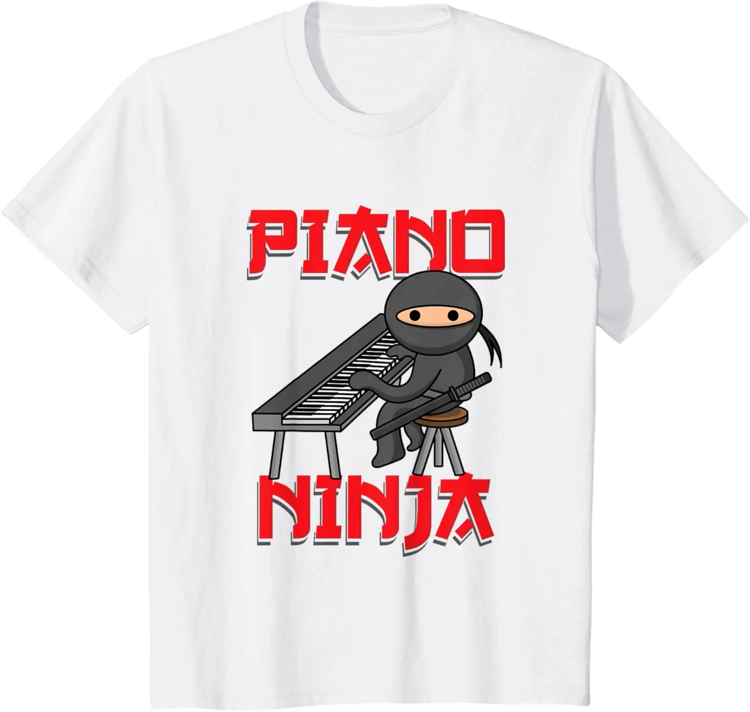 Piano Ninja | Funny Keyboard Player Pianist Gift T-Shirt Custom Printed Graphic T Shirts Funny Shirt Camiseta Hombre