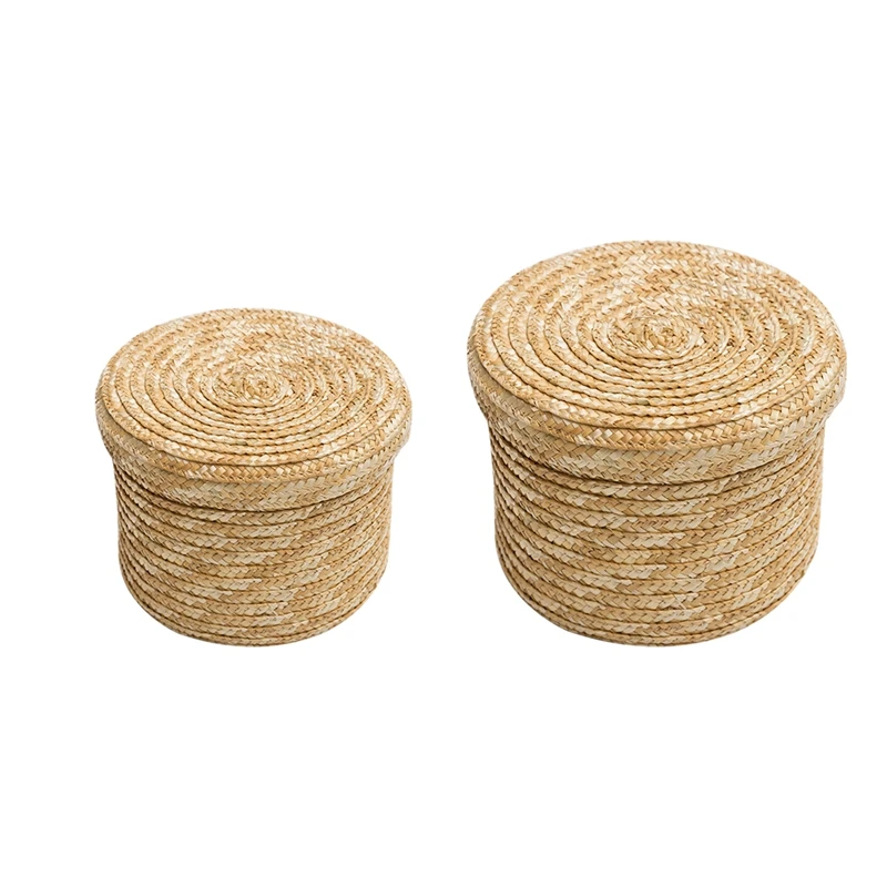 Promotion! Wheat Straw Woven Storage Basket Storage Basket Innovative Basket Rustic Natural Brown Finish Storage Decorative Bask