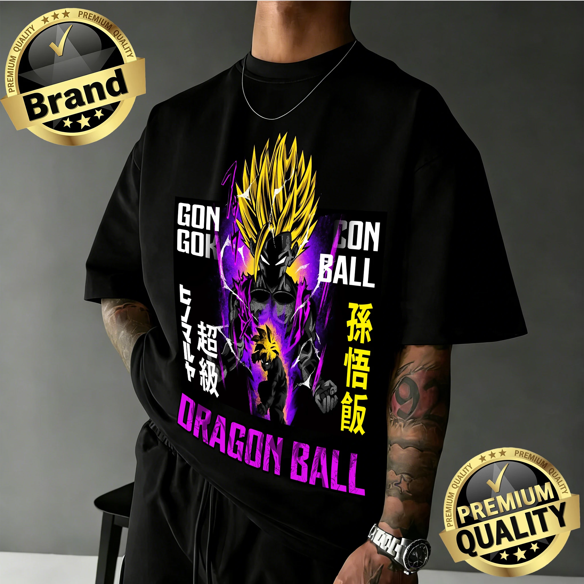 

2026 Summer New Arrival Dragon Ball Oversized Retro Anime T-shirt | Gohan Super Saiyan Retro Graphic Print 100% Cotton Y2k Tee