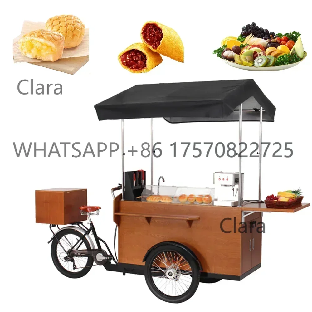 OEM Adult 3 Wheels Food Bike Fast Electric Cargo Tricycle for Sale Europe Commercial Coffee Hot Dog Vending Cart