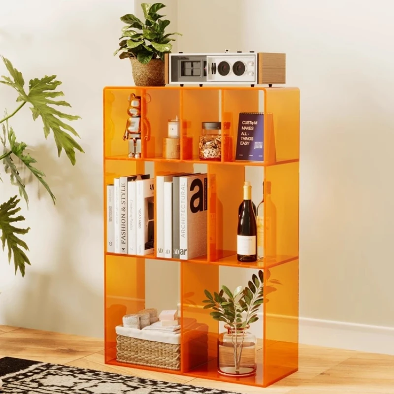 

Acrylic living room sofa side multi-layer wall-to-wall floor storage bookshelf figure display magazine CD storage display cabine