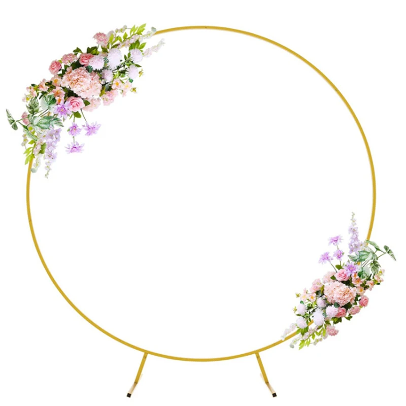 

Diameter 100cm 200cm Metal Circle Stand Wedding Arche Round Balloon Arch Flower Gold Background Arch DIY Frame Wedding Decoratio