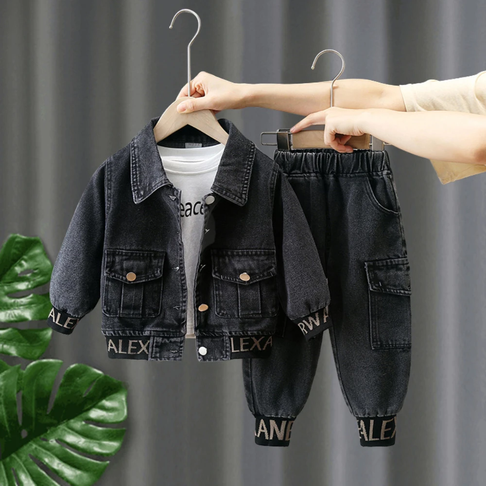 2023 New Children\'s Clothing Boy Spring Suit Korean Children\'s Denim Suit 2pcs Sets Of Autumn Children Clothes 1-6 Years