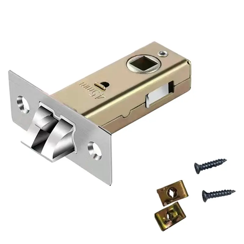 DT19-Reversible Tubular Door Mortice Mortise Catch Bolt Screws Handle Silent Internal Easy Install Square Spindle 45MM