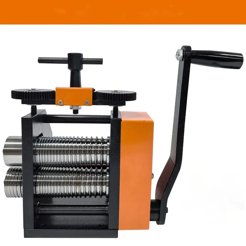 Orange Manual Mill hine For Jewelry Making, Sheet Metal Rolling, Circle And Half-Round Wire Drawing