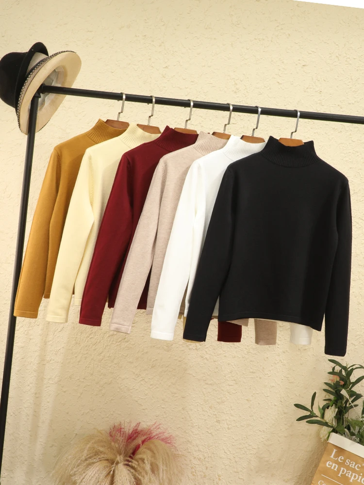 Style Clothing Tops Ladies Blouses Clothes Basic Korean Fashion 2024 Woman Jumper Cropped Women's Sweater Outerwear Pullover