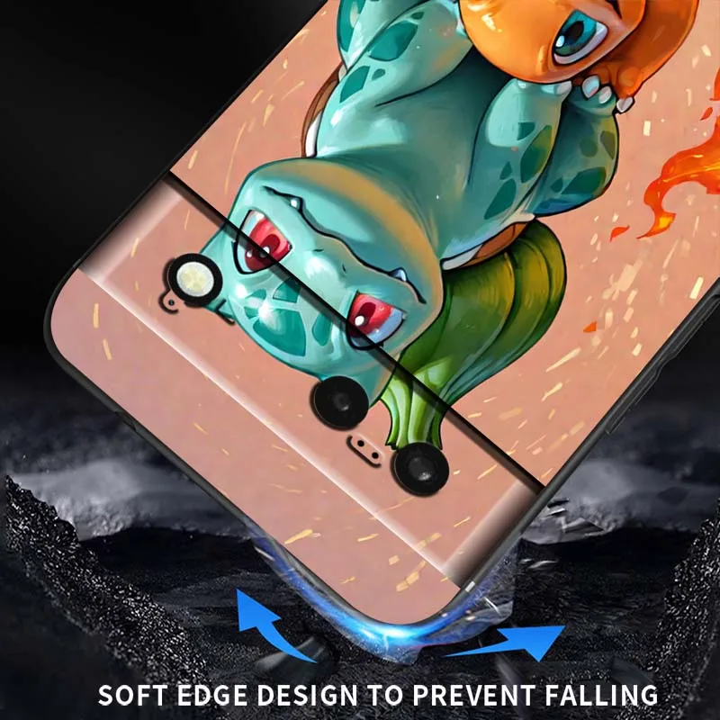 Anime P-Pokemons Cute For Google Pixel 9a 9 8A 8 7 7A 6 6A Pro XL 2024 5G Black Soft TPU Silicone Cover Phone Case