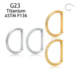 Fashion Piercing Jewelry Safe Implant-grade Metal G23 Titanium D Shape Earrings Nose Rings Sexy Body Piercing Gifts for Women