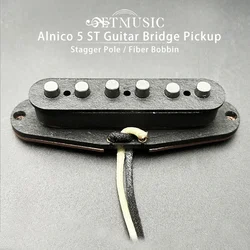 Alnico 5 ST Electric Guitar Bridge Pickup Imitate TL Guitar Pickup Sound with Stagger Pole Black Base for ST Electric Guitar