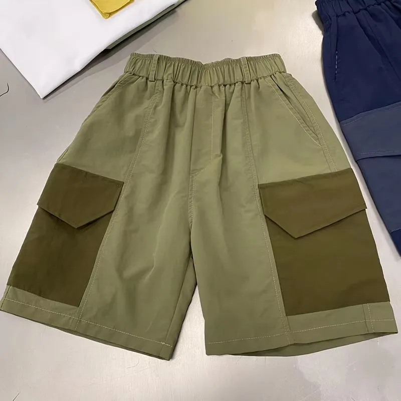 Children's new shorts large children loose sweatpants children's pocket casual cargo shorts boys and girls pants