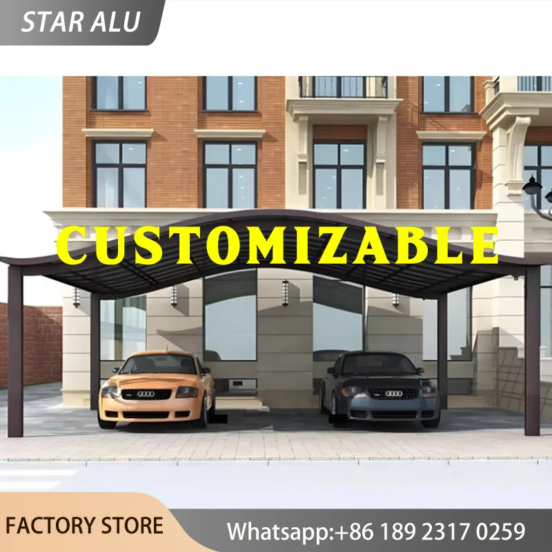 Made to Measure Aluminum Carport Polycarbonate Awning Roof Canopy Heavy Duty Outdoor Patio Cover Shelter Waterproof Sun Shade