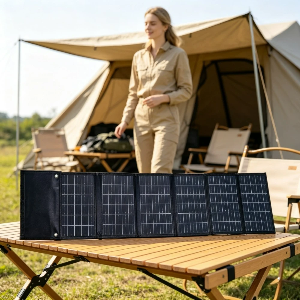 50W 90W Solar Power Bank Foldable Waterproof Solar Charger Dual USB DC ETFE Output Panel For Camping Hiking Cycling Picnic
