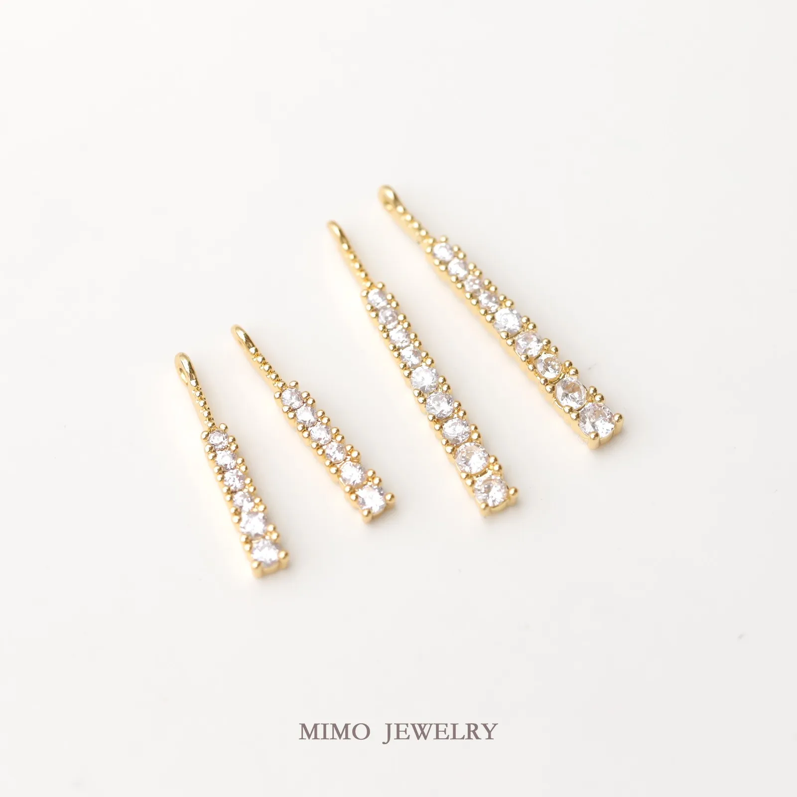 Micro Inlaid Zircon, Simple Straight and Elongated Tassel Charms Pendant Supplies DIY Hand Brass Gold Plated Accessories