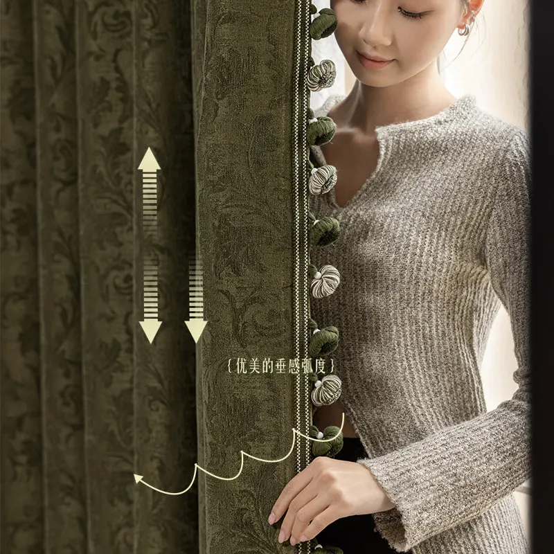Medieval curtains, blackout bedroom, living room, premium retro chenille 4