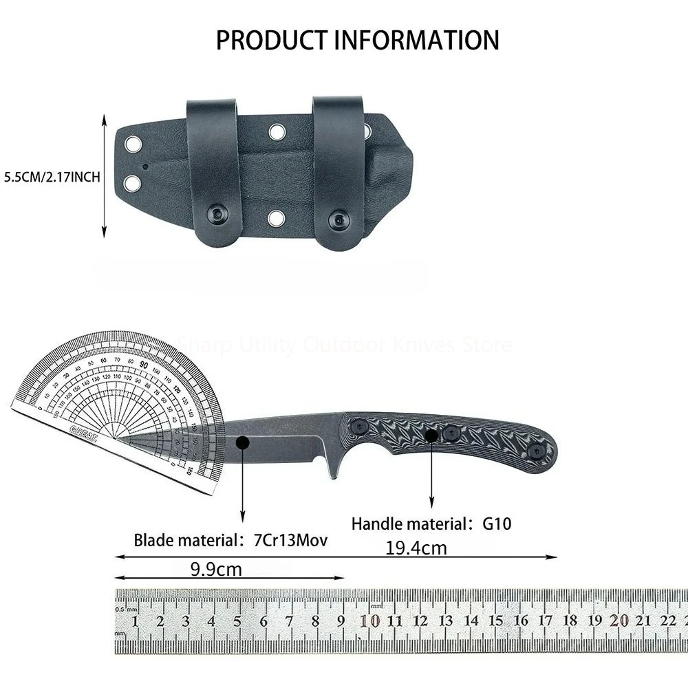 Durable 7Cr13Mov Blade Multi-purpose Outdoor Activities Essential Wilderness Exploration Knife Camping Climbing Fixed Knife Gift