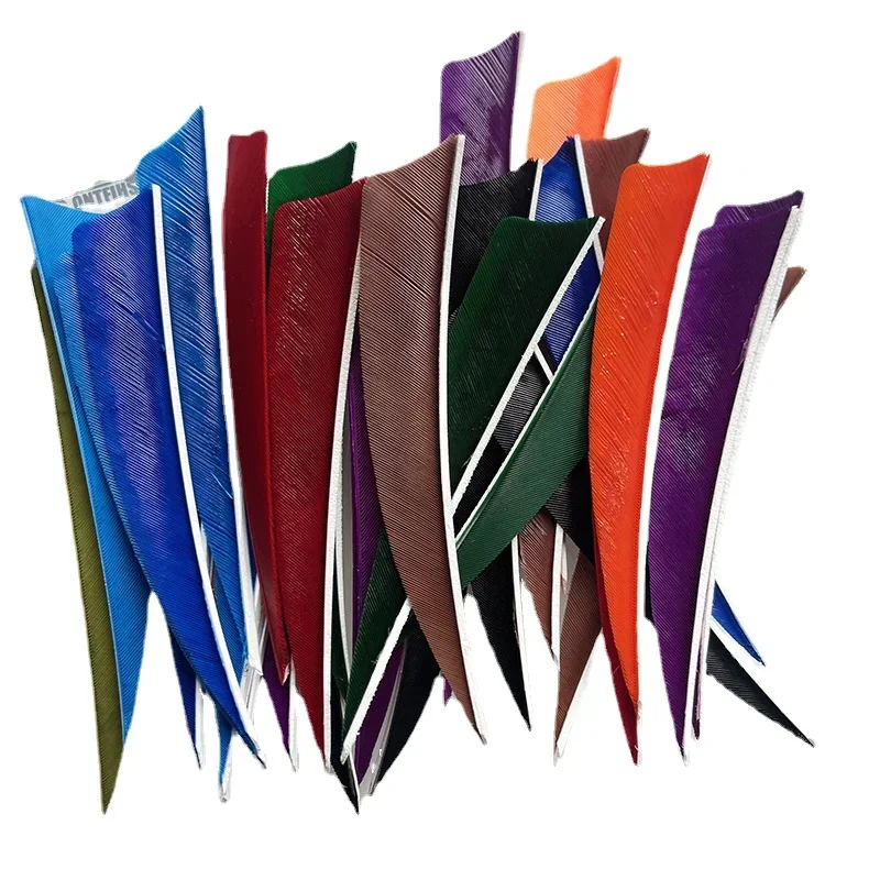 100Pcs /Lot Right Wing 4 Inch Shield Cut Archery Fletching Feather Arrow Accessories Arrow Vanes Hunting Shooting