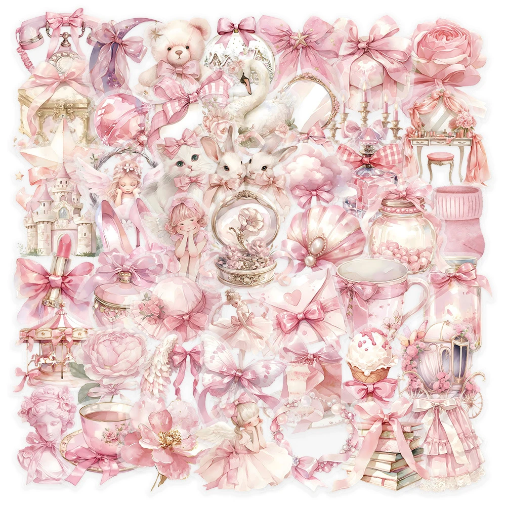 10/30/50 stücke Nette Rosa Cartoon Aufkleber Ästhetischen DIY Scrapbooking Telefon Fall Kawaii Mädchen Kinder Dekoration Aufkleber Spielzeug geschenke