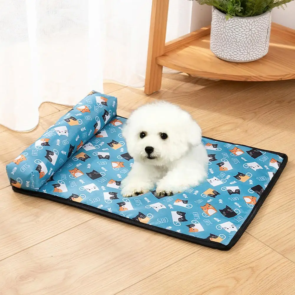 Pet Cooling Mat，Lovely Patterns，Ice Silk，Kitty Cooling Pad，Cartoon Print，Pet Dog Cat Cooling Mat，Pet Supplies