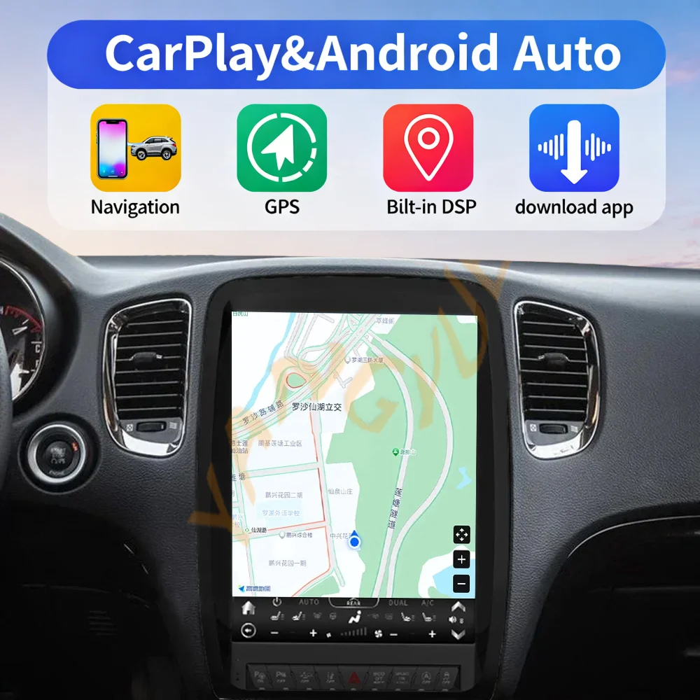 Car touch Screen Radio For Dodge Durango Android 2011-2020 GPS Carplay Android Multimedia Video Player Stereo Navi Head Unit