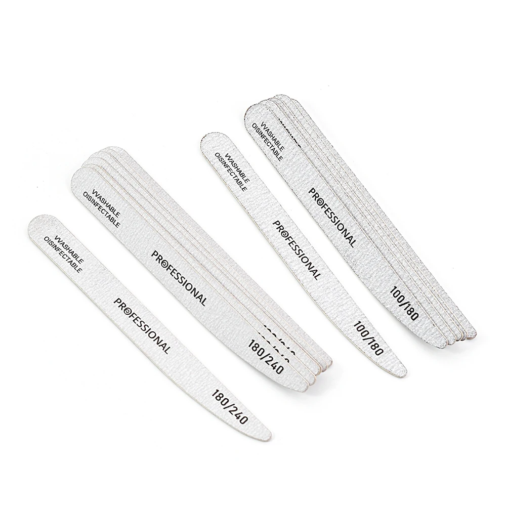 

50Pcs/Lot Double-Sided Nail Art File 100/180/240 Grit Thin Rubbing Files Strip Strong Sandpaper Nails File For Manicure Pedicure