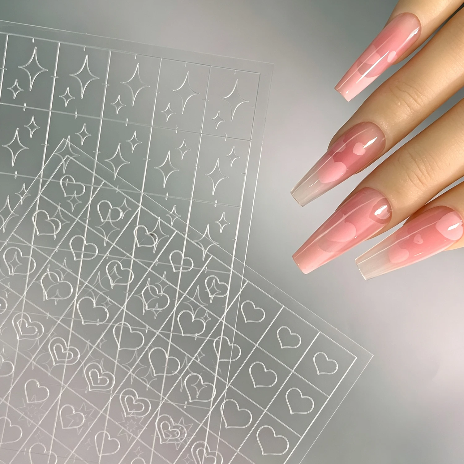 1pc French Tip Nail Guide Stickers Clear Curved Line Nail Stencils Adhesive French Manicure Template DIY Gel Acrylic Nail Tool