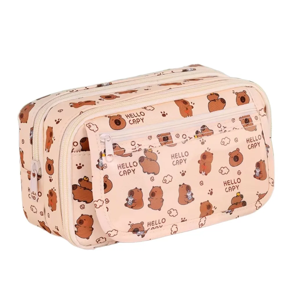 

9-Layer Capibara Pencil Bag Creative Dirt-proof Capybara Stationery Bag Korean Style Large Capacity Cartoon Pen Pouch Student