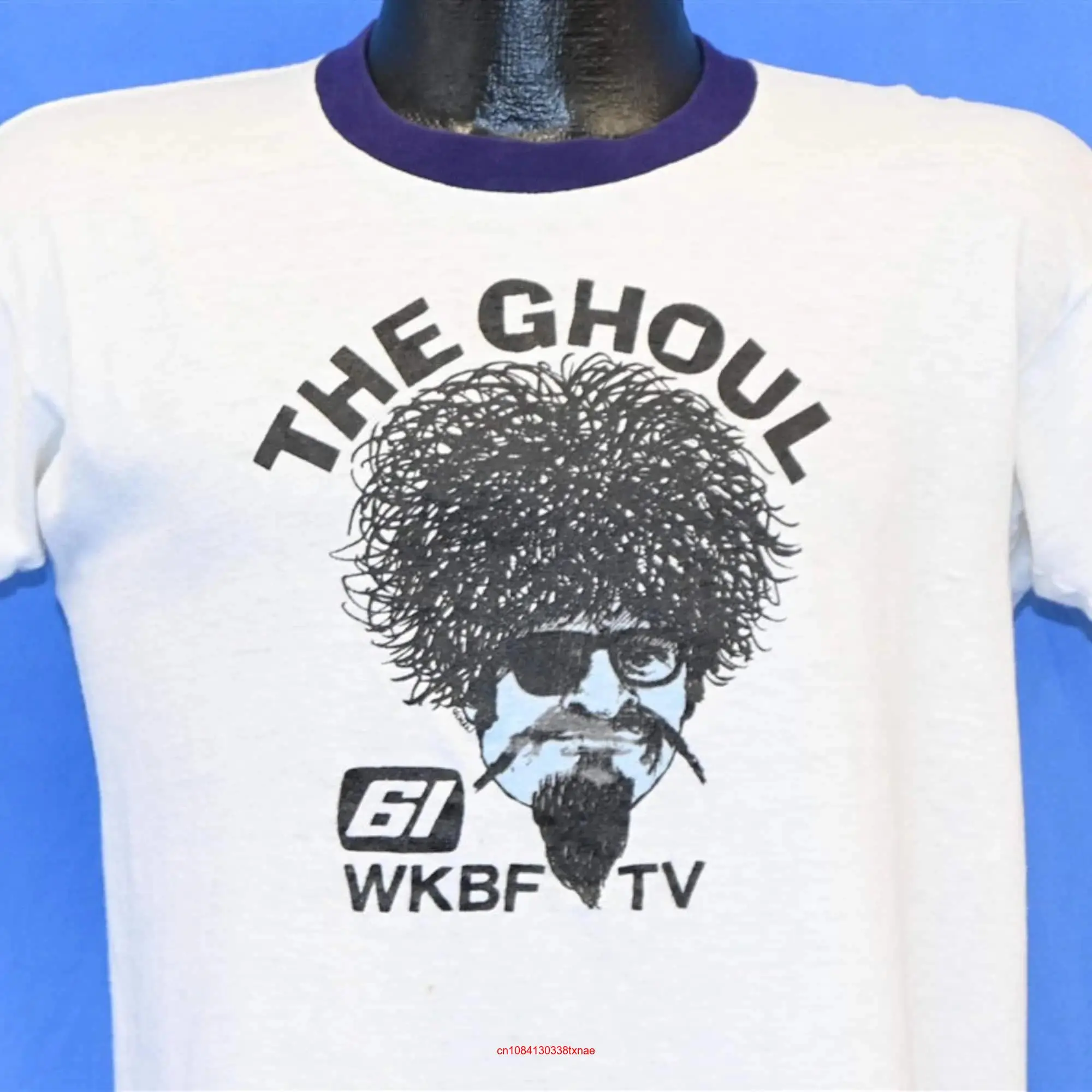 Футболка 70s Ron Sweed The Ghoul Show ужасный хост канал 61 WKBF с телеприемником средней длины или коротким рукавом