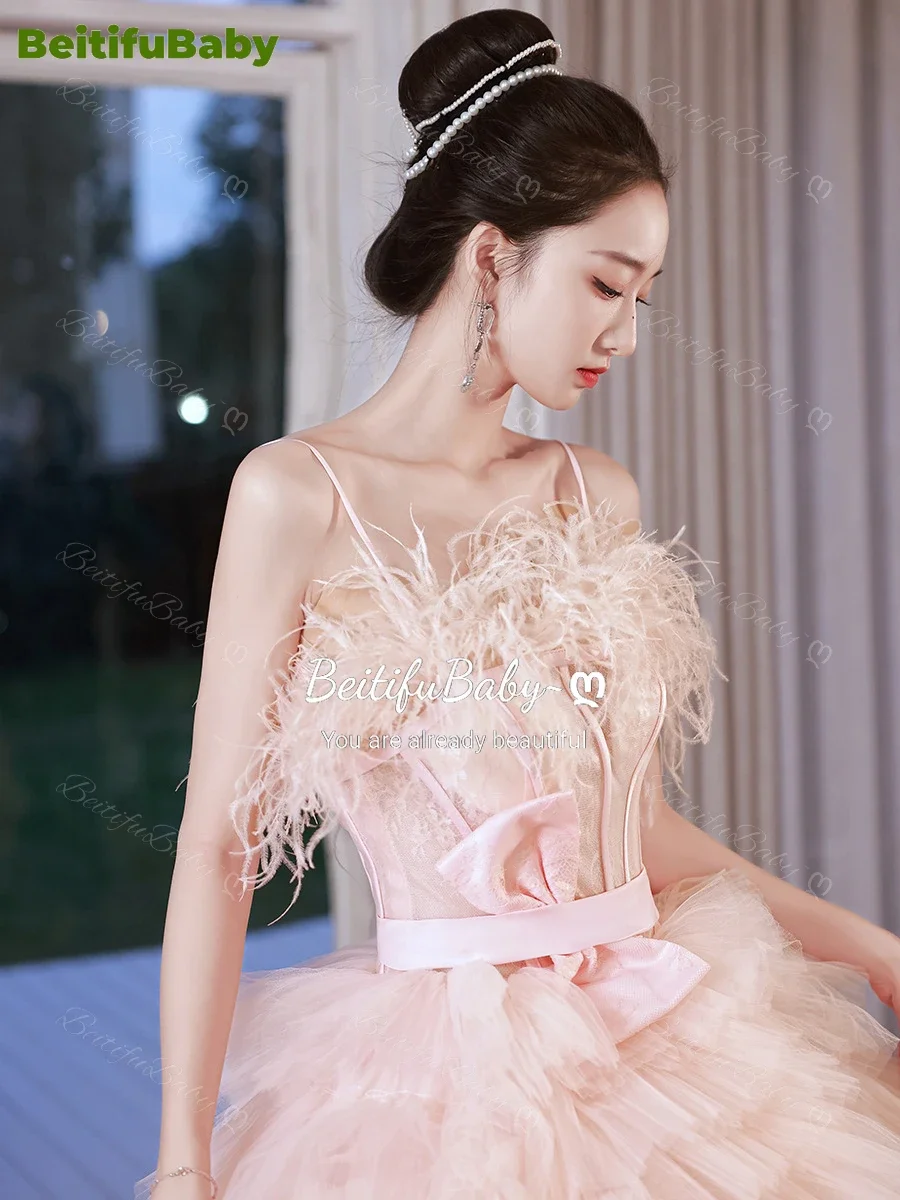 Abiti da festa da sera stile principessa personalizzati per le donne Abiti da ballo Dubai con torta altalena a strati in pizzo con fionda per festa di nozze