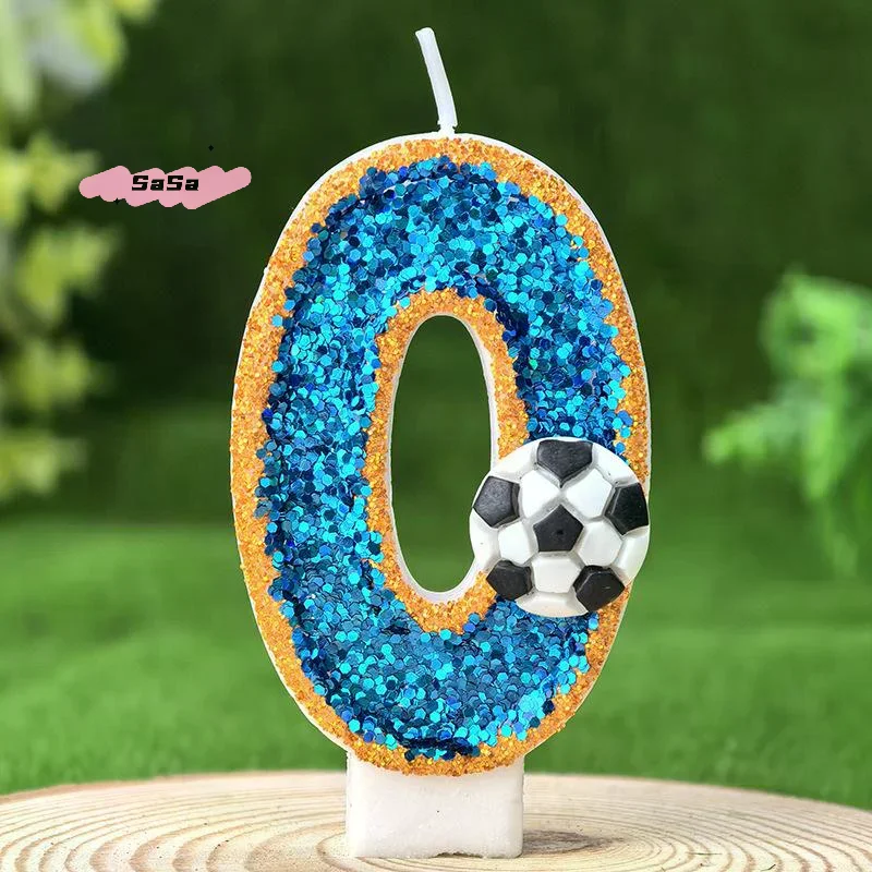 S-1Pc Vitality Football 0-9 Free Matching Combination Digital Candles Birthday Candles For High-end Baking Cake Decoration