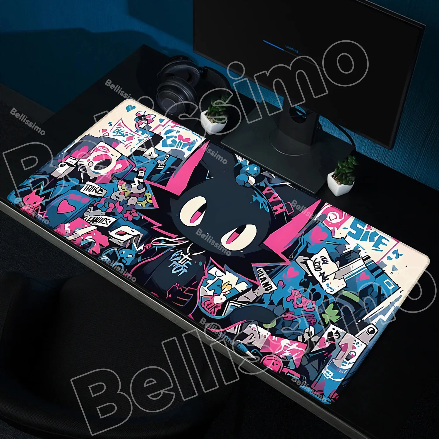 Cute Cartoon Design Mousepad House Decoration Cartoon Graffiti Cat Office Desk Mats Computer Keyborad Large Rubber Mouse Pad