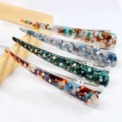 2023 Korean Elegant Metal Colorful Shiny Rhinestone Geometric Women's Hair Clips Girls Hairpin Long Barrettes Hair Accessories