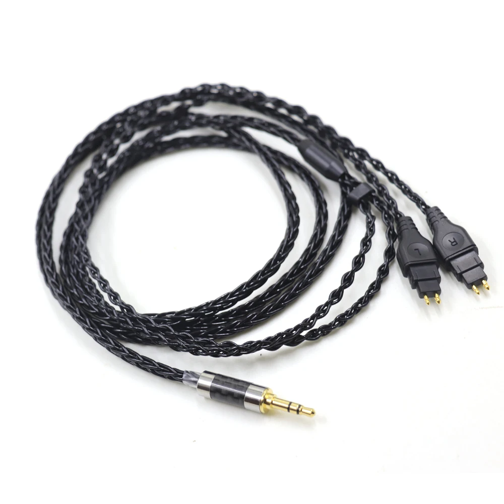 Black High Quality 8 Core Balanced Silver Plated Earphone Cable For Sennheiser HD580 HD600 HD650 HDxxx HD660S HD58x HD6xx