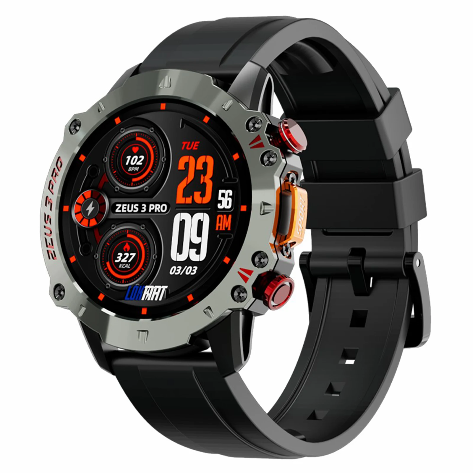 LOKMAT ZEUS 3 PRO Smart Watch 1.39” IP67 Waterproof BT Call Watch Blood Oxygen/Pressure Monitoring Remote Photography Smartwatch