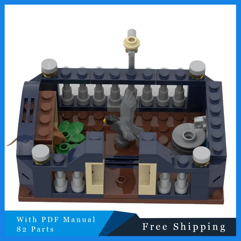 

82-детали с видом на улицу, игровая планка с животными, вид на улицу, кирпичи, детская сборка, модели строительных блоков, подарки на день рождения, Рождество