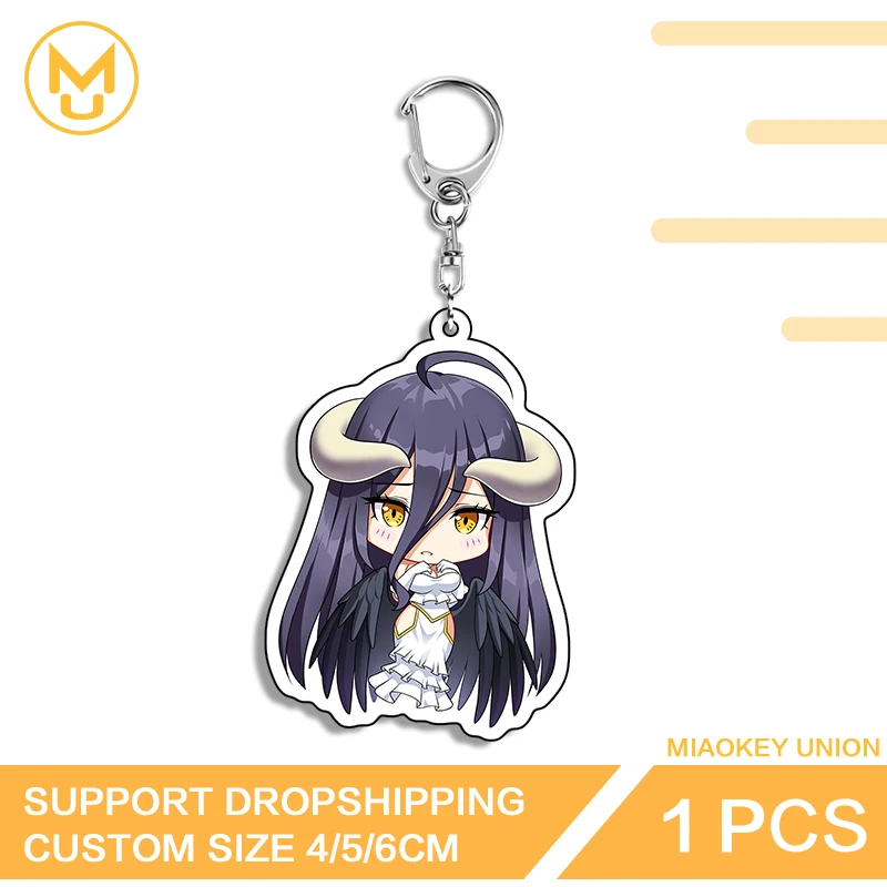 Trendy Kawaii Girl Albedo Elegant Edgy Artistic Edgy Double Sided Keyring Advance Guard For Friends Fashion Key Ring Gifts