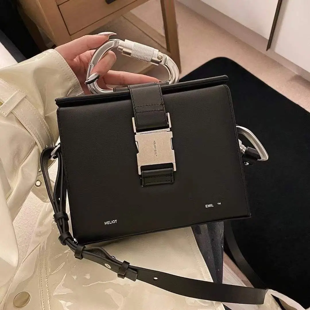 Heliot Emil Functional Sle Square Box Bag k Color Women's Handbag Mountain Bule Crossbody Bag Soft Handle Casual Leisure