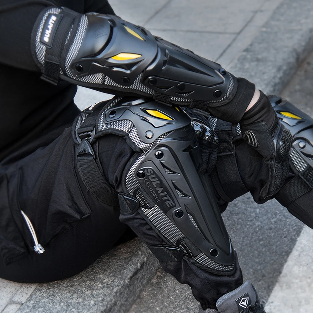 Ginocchiere per moto Ginocchiere per motocross in PP Ginocchiere per moto traspiranti Protezione per gomiti per moto per corse ciclistiche