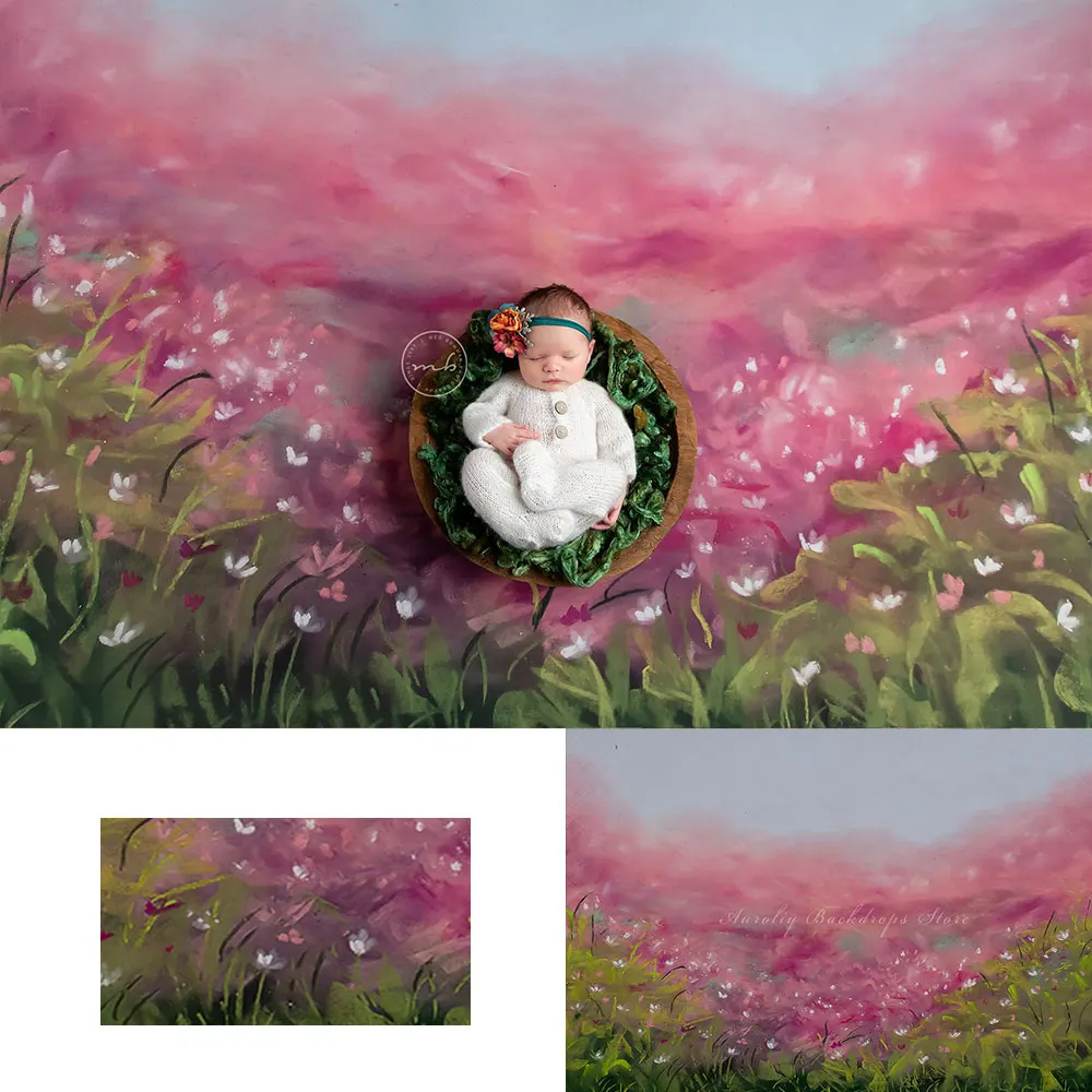 

Spring Meadow Backdrop Kids Baby Portrait Photography Props Child Girls Adult Rosey Photocall Decor Studio Backgrounds