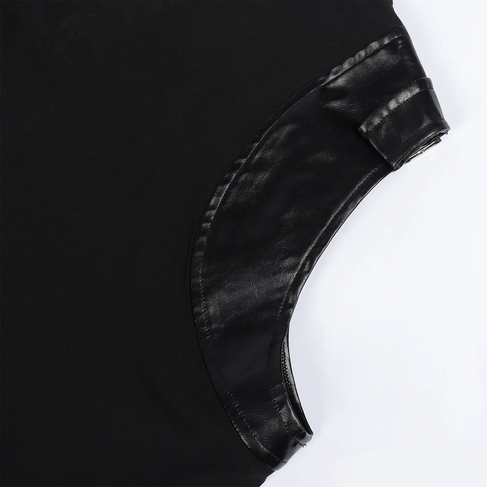 Rompi Berkerudung Abad Pertengahan Retro Hitam Gotik Renaisans Pria Punk Tanpa Lengan Tank Top Kostum Cosplay Pesta Karnaval Halloween