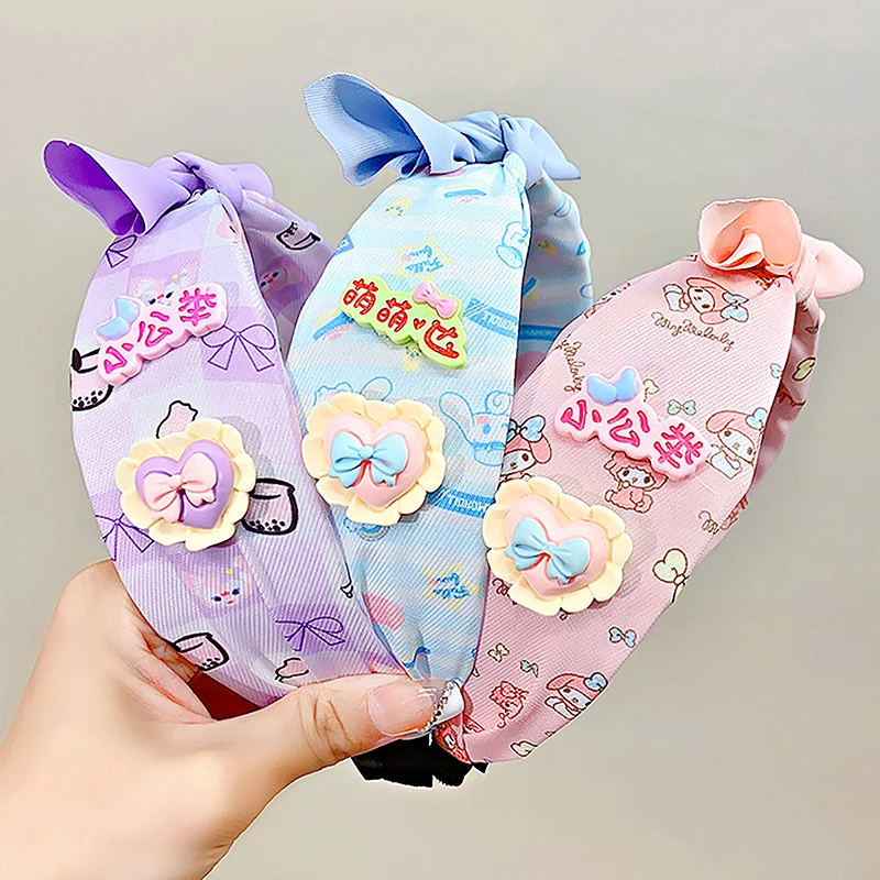 Kawaii Sanrio Kuromi My Melody Hair Band Cute Plush Hair Loop Autumn And Winter Hair Band Hair Accessories Girl Gift